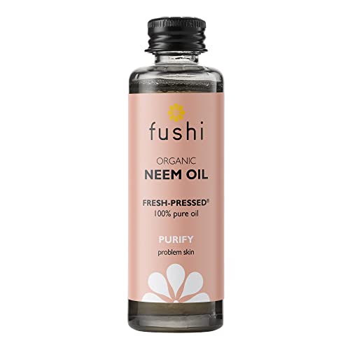 Fushi Organic Neem Oil Virgin & Fresh-Pressed Extracted from the Neem Tree Best for Itchy Scalp Skin Redness & Irritated Skin Ethical & Vegan Manufactured in UK 50 ml