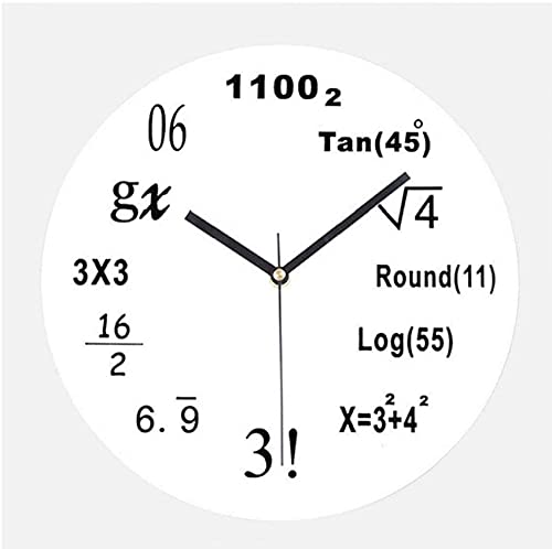 Horloge mathématique tableau noir pour salle de classe et chambre d'enfant