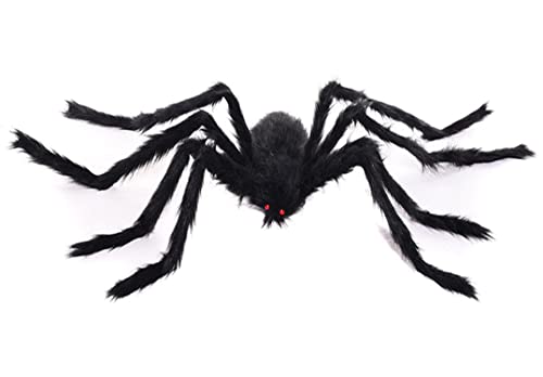 TempFoo Araña Gigante, 6,5 Pies Grandes Arañas Negras De Espadizo De Halloween para Interior Y Exterior, Decoración para Fiesta de Casa Brujada del Patio del Jardín de Vacaciones Cover
