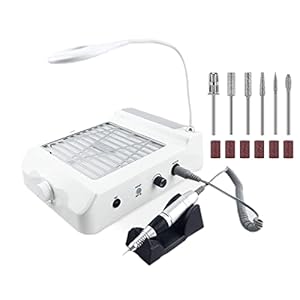 Nail Dust Collector- 4 in 1 Nail Dust Collector for Acrylic Nails-Electric Nail Drill 35000 RPM -80W Dust Collector for Nails – LED Table Light -GLHDDL-for Nail Salon and Everyday Home Use