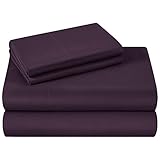 HOMEIDEAS 4 Piece Bed Sheet Set (Queen,Purple) 100% Brushed Microfiber 1800 Bedding Sheets Deep Pockets,Wrinkle & Fade Resistant