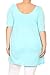 Plus Size Solid 3/4 Sleeve Relax Fit Jersey Knit Tunic Top Dress/Made in USA Blue 3XL