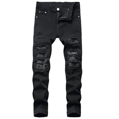 Men's Ripped Jeans Stretch Slim Fit Fashion Comfort Skinny Superflex Pants Boot Cut Jeans3