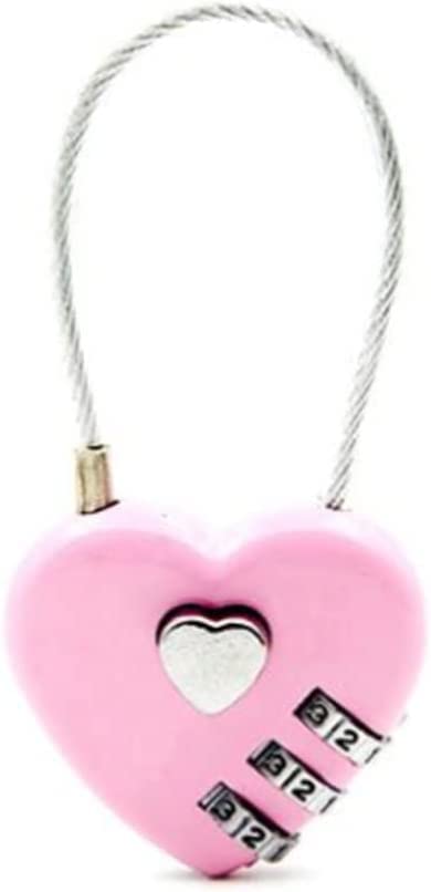 Combinación de dígitos Candados Cerradura de puerta Cerradura de contraseña de cuerda de alambre de aleación de zinc Mini Candado de contraseña de forma de corazón de amor Bloqueo de contraseña de paq