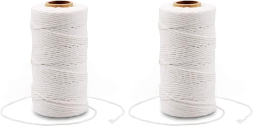 Image of G2PLUS 2MM White String, 328 Feet Cotton Bakers Twine for Craft & Cooking | 100% Cotton,for Gift Wrapping, Meat Trussing, DIY Craft Projects