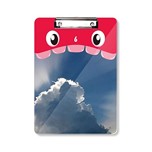 Bloc-notes A4 à tête plate avec motif de nuages blancs et soleil