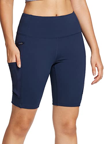 baleaf Women's Hiking Shorts High Waist Biker Shorts Close Fit Cargo Zip Pockets Running Outdoor Travel Workout2