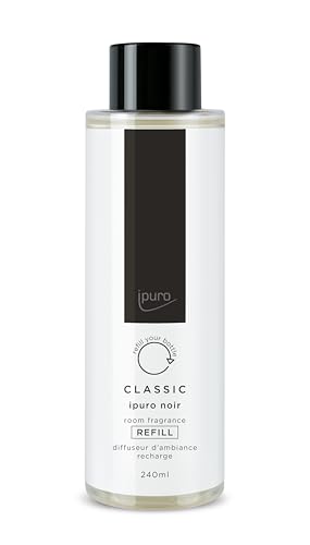 ipuro Classic Raumduft Nachfüllflasche NOIR 240ml | orientalischer Raumerfrischer Rose Patschuli Sandelholz Eukalyptus & Kokosnuss Duft | Nachfüller für Diffuser + Stäbchen | Lufterfrischer Refill