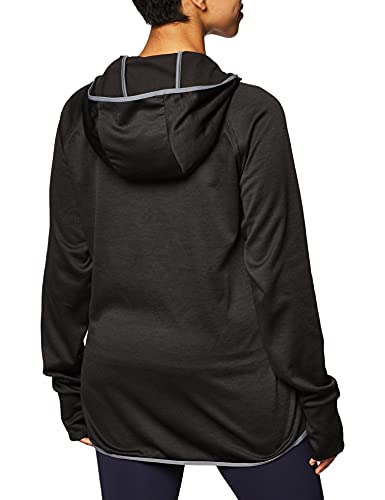 Hanes womens Sport Performance Full Zip Hoodie Fleece Jacket, Black Heather/Dada Grey Binding, Large US - image 3