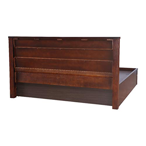 Image of HomeTown Solid Wood Victoria Box Storage King Size Bed (Antique Cherry)