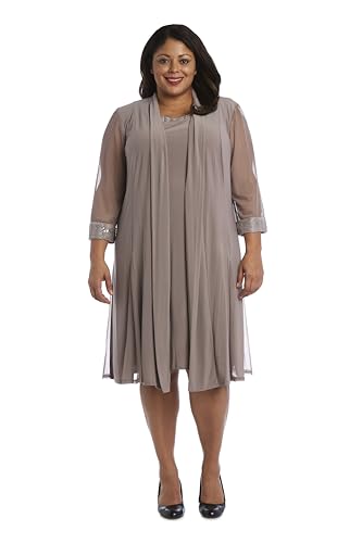 R&M Richards Womens Plus Embellished Evening Two Piece Dress4