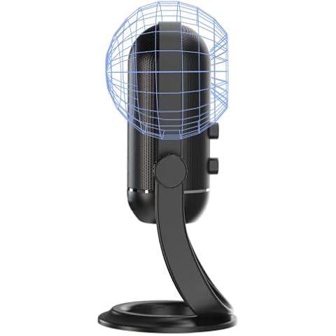 SaharaGaming Podcast Microphone, SGD21 24bits USB Mic for Computer, Smartphone with Mic Monitoring and Gain Control Condenser Microphone for Podcast Streaming Recording ASMR Gaming Cover