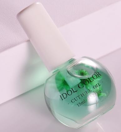 Aceite para cutículas con flores secas, aceite para fortalecer las uñas con flores, aceites orgánicos y vitamina E, aceite para el cuidado de las uñas de las manos