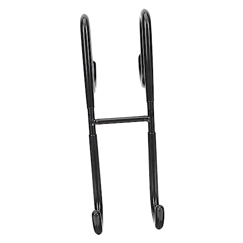 HOOTNEE Double Hanging Hook Punch Glass Door Back Hanger for Bathroom Kitchen Towel Holder with Strong Load Bearing Capacity Easy Installation Space Saving