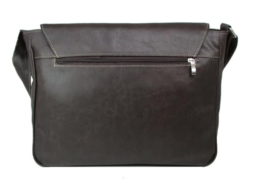 Bolsa Carteiro Pasta Transversal Notebook Masculina (Marrom)
