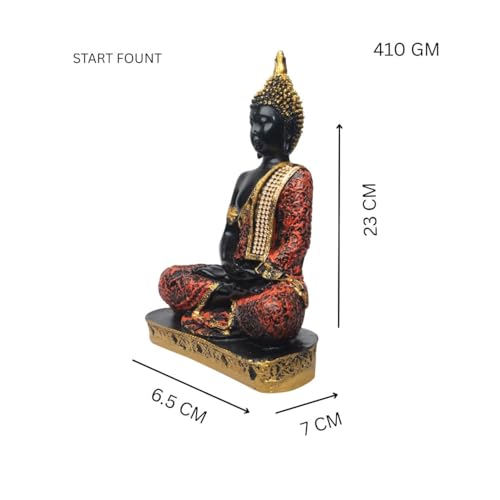 Image of Meditating Buddha Statue Showpiece, Gold Finish Decorative Resin Buddha Idol for Home Decor, Living Room, Office Desk, Meditation Room, Spiritual Gift, Tabletop Decorative Figurine
