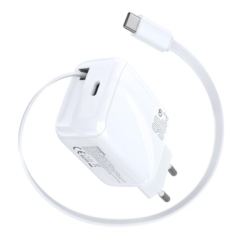 Ya en manzanajugosa.com: TOPADRE USB C Oplader 30W, 2-Poorts GAN USB C Charger Met Retractable Oplader 70cm, PD PPS Snellader voor iPhone 17/16/15 Serie, voor iPad Air/Pro, voor Galaxy S26/S25/S24, voor Pixel 10/9 Serie. Wit