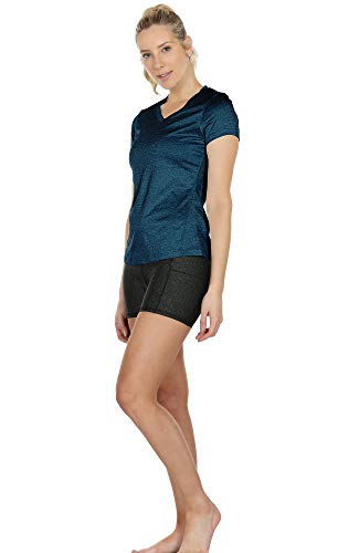 icyzone Workout Shirts Yoga Tops Activewear V-Neck T-Shirts for Women Running Fitness Sports Short Sleeve Tees