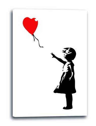 Toile Banksy Petite Fille au Ballon - Tableau Déco Porteur d'Espoir 60x80 - 2