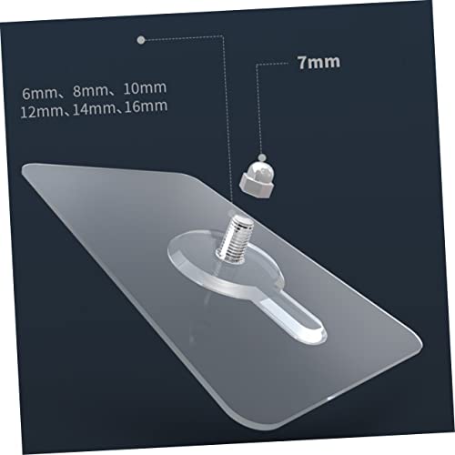 Image of Housoutil 10 Pack Non-Trace Hook Wall Sticker Picture Hanging Kit 8mm Screw Hooks Easy to Use for Hardwall Drywall (5.7x5.7cm)