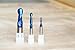 RUHIWORKER 3PCS B3460U Ball Nose End Mill CNC Router Bits 1/2 inch Shank 1/4 inch Shank 2D and 3D Carving Nano Blue Coated Up Cut Lettering Sign Making