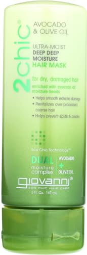 Giovanni 2Chic Avocado & Olive Oil Ultra-Moist Deep Deep Moisture Hair Mask, 147 ml / 5 oz
