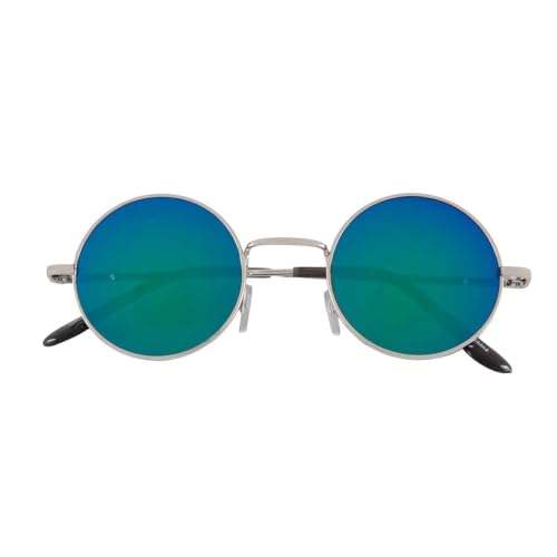 OWL Round Retro Small Circle Tint & Mirror Colored Lens 43-55 mm Sunglasses Metal - Image 3