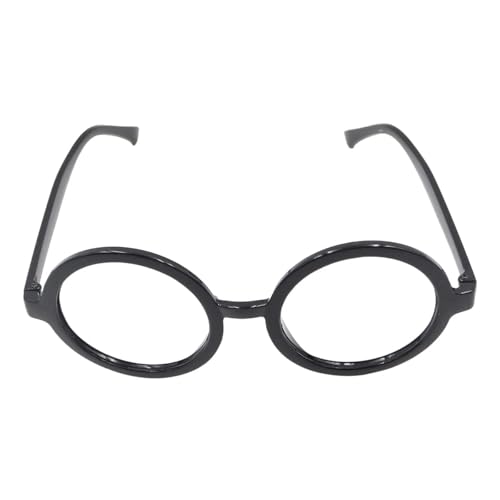 Tiardey 5 Pieces Halloween Round Black Glasses Wizard Round Glasses Lensless Plastic Frame Glasses for Fancy Dress Party Accessory School Costume Cosplay Party for Boys Girls Large Size - Image 4