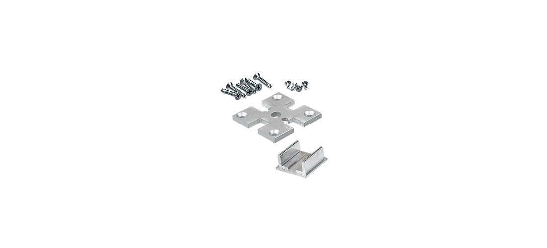 Kit de plaque de base de poteau D1990A4W CRL anodisé satiné 5x5 cm