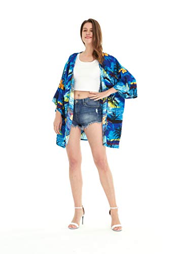 Image of Women's Hawaiian Open Front Kimono Top Signature Prints | Open Front Design; Lightweight Rayon; Signature Tropical Prints; Relaxed Fit; Resort Vacation Style