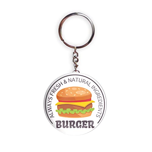 HOLA Keychains White Color Handmade Bottle Opener Food Burger Glossy Finish Design Pack of 1 HOLA Keychains White Color Handmade Bottle Opener Food Burger Glossy Finish Design Pack of 1