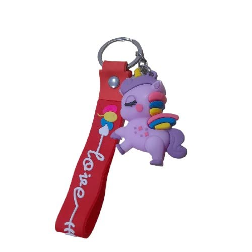 Unicorn Keychain Silicone, Attractive Unicorn Key-Ring Door Car Key Chains-image-3