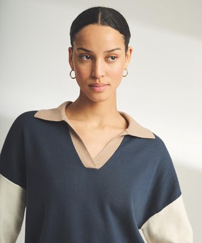 Women's Cafe Cotton Cashmere Colorblock Polo3