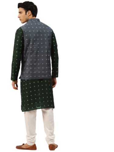 Image of SOJANYA (Since 1958 Men's Pure Cotton Mustard Embroidered Sequined Kurta