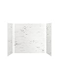 Transolid SWK603660-47V 36-in x 60-in Glue 3-Piece Shower Wall Kit, White Venito Velvet