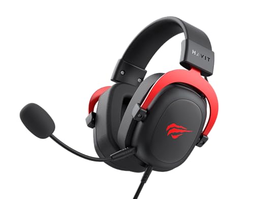 Headphone Fone de Ouvido Havit H2002d Black Red, Gamer, com Microfone Destacável, Falante 53mm, Plug 3, 5mm: compatível com X