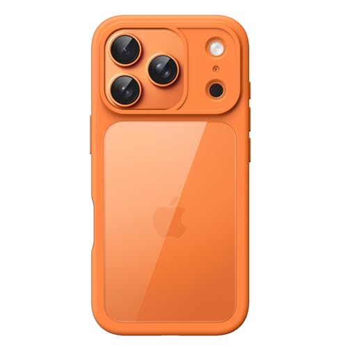 JETech - JETech Coque pour iPhone 17 Pro Max 6,9 Pouces, Étui Housse Antichoc Bumper, Cadre en TPU Mat de Couleur Unie, Dos Transparent Anti-Rayures (Orange)