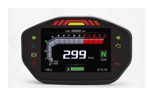 Odometer Digital Tachometer Motorcycle ABS Mileage Water Temperature Oil Gauge Motorcycle Modified Instrument Single Double 4-Cylinder Car TFT Display