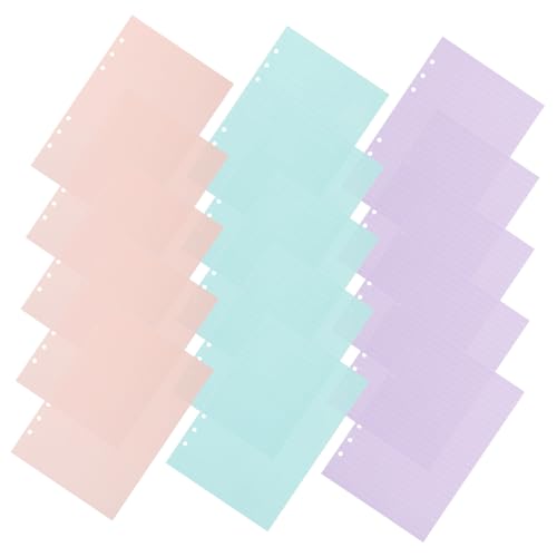 MINAOLULUS ページ 冊 活頁手帳用替えリフィル 紙製プランナーノート用内芯 横罫線入りピンク パープル グリーン学生 日記 オフィス対応