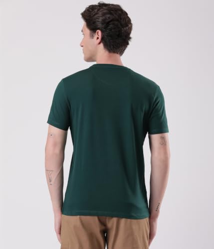 Image of TURMS Men's Anti Stain Casual T-Shirt Round Neck Half Sleeves | Anti Odor Water Repellent | Stretchable Cotton Rich Solid | Available in Plus Sizes