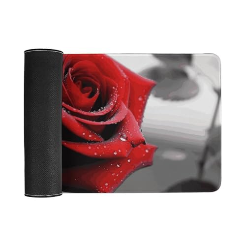 Black and White Red Rose Pad para Escritorio Grande miniatura 3