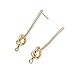New for Trendy 2025 4Pcs 27Mm 35Mm 24K Gold Color Plated Brass Long Line with Knot Stud Earrings High DIY Jewelry Fashion Accessories Creative Gift