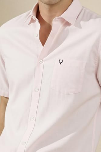 Image of Allen Solly Men's Linen Casual Shirt | Solid | Half Sleeve | Breathable Premium Linen | Summer & Vacation Wear