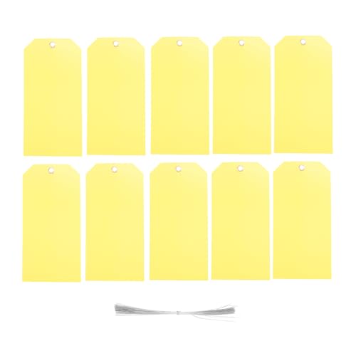 Bloepum 100Pcs 15.9cmx7.9cmPlastic Shipping Labels with Wire Writable Hang Tags,Shipping Labels for Equipment Auto Spare Parts Accessories