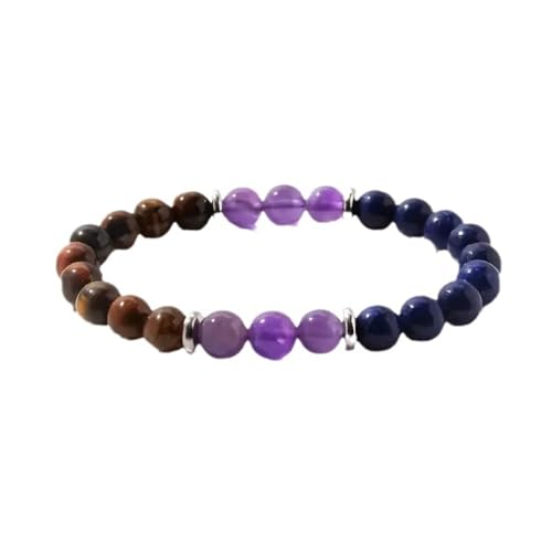 Anxiety Beaded Bracelet for Women Natural Healing Crystal Bracelet Yoga Beads Chakra Bracelets Handmade Triple Protection Stretch Fidget Tiger Eyes Bracelet for Men Good Luck Jewelry4