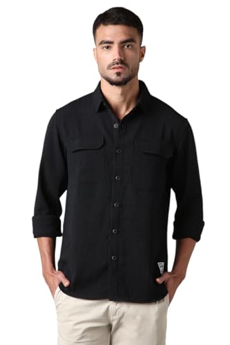 Image of High Star Men's Full Sleeve Double Pocket Shirt | Stylish Casual Shirt for Men | Trendy & Comfortable