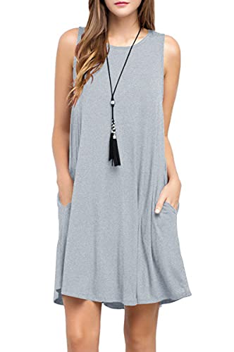 TOPONSKY Women's Casual T-Shirt Long Sleeve Swing Dress - - Large