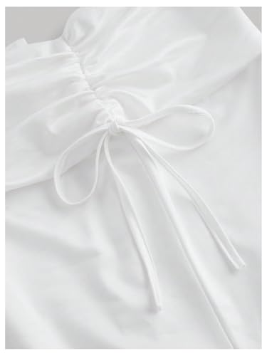 GORGLITTER Women's Ruched Skirt High Waist Tie Side Fishtail Flowy Long Skirts3