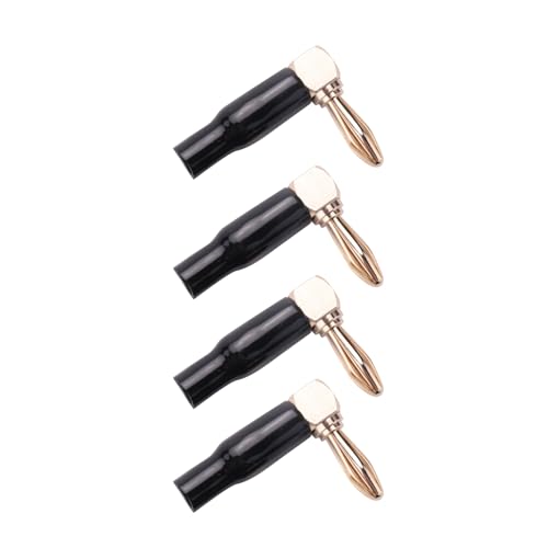 Conectores de cables de altavoz tipo banana 4mm de cobre en ángulo para cine en casa, 32x 3