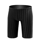 Zeiyignr Men's Swim Jammer Racing & Training Endurance Athletic Swimsuit Athletic Compression Swim Shorts Swimming Trunks Black